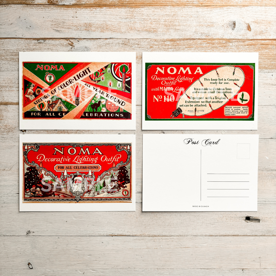 Postcards - Vintage Noma Christmas Lights (set of 4)