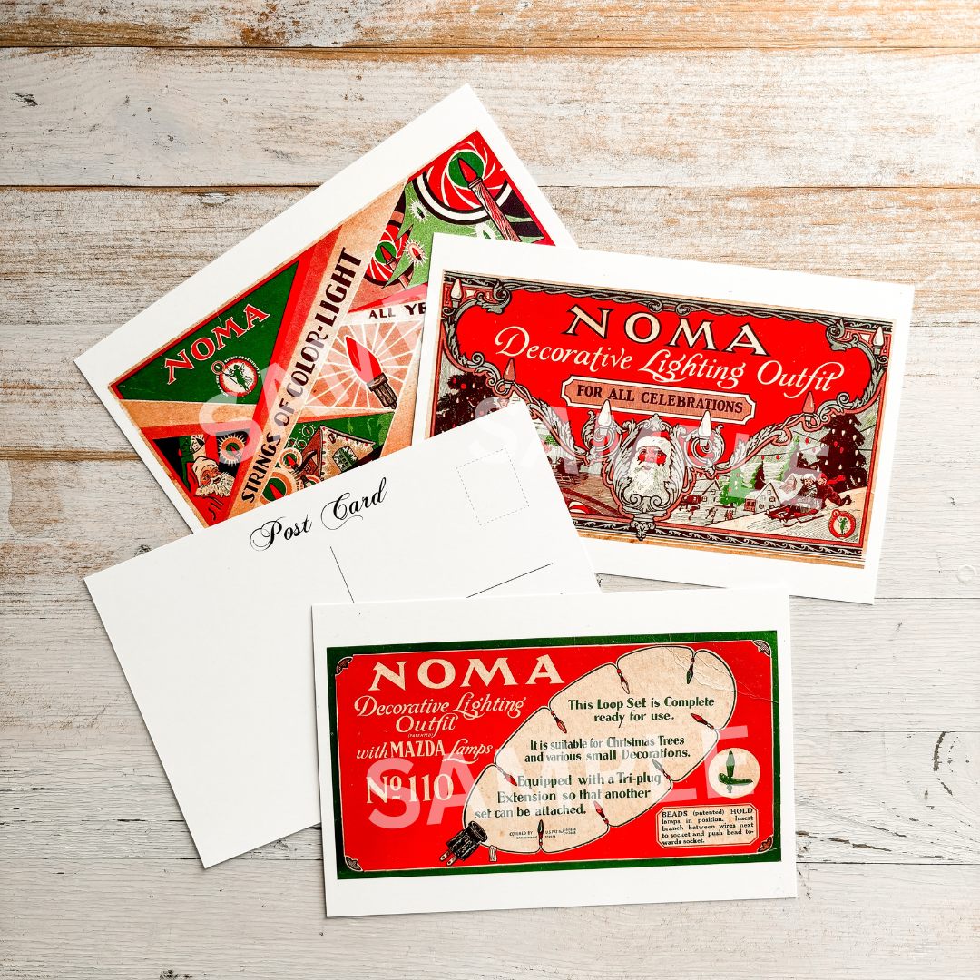Postcards - Vintage Noma Christmas Lights (set of 4)
