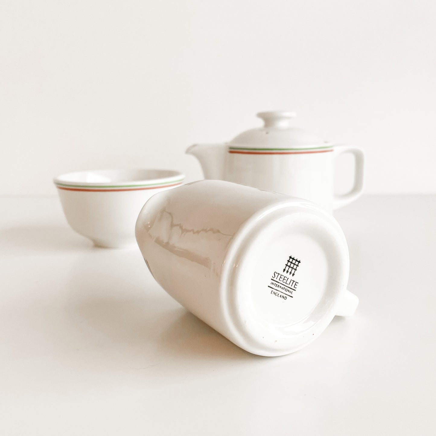 Red and Green Stripe Tea Set (3 Pieces)