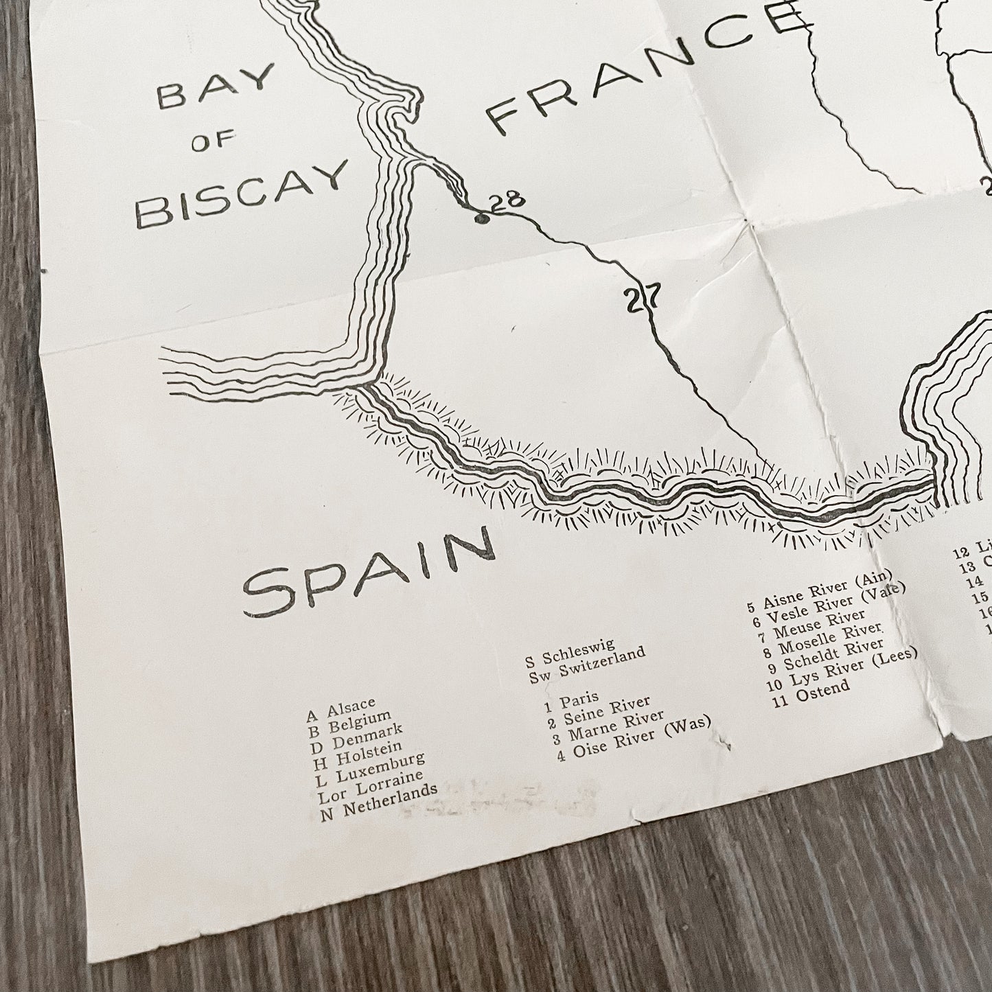 Vintage Poster - Black & White European Pencil Drawing Map