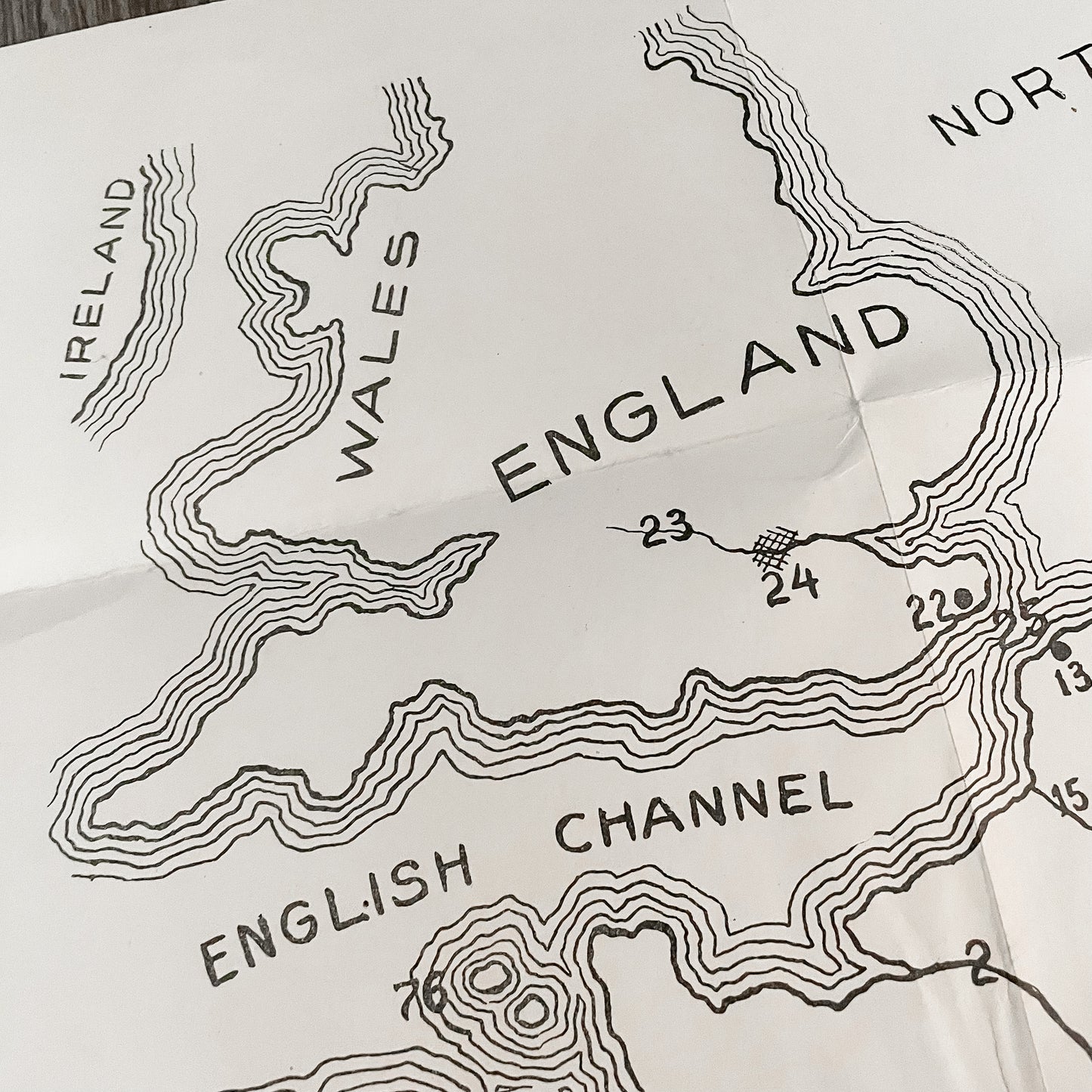 Vintage Poster - Black & White European Pencil Drawing Map
