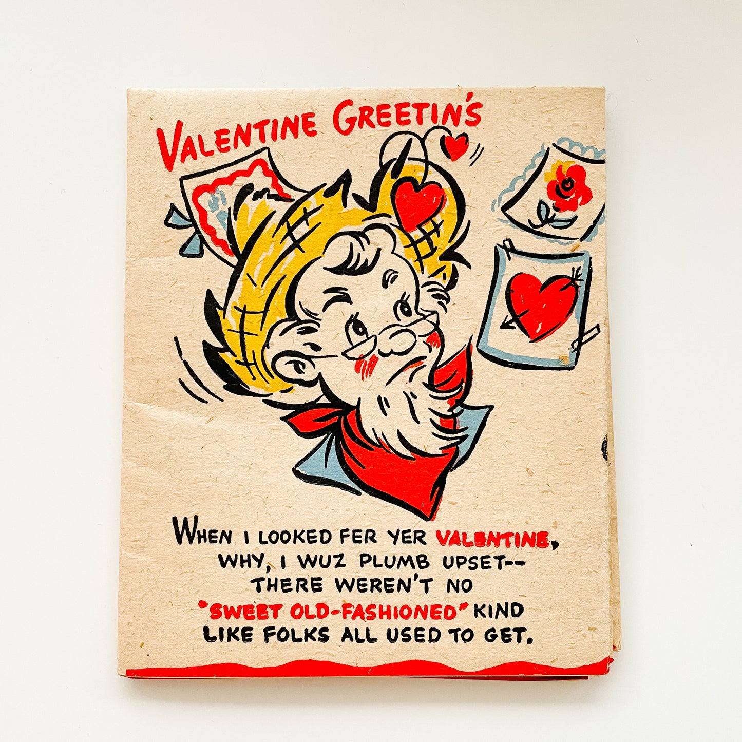 Valentine's Day Card - Coutts Canada Rufftex Fold-Out Valentine (early 1940s)