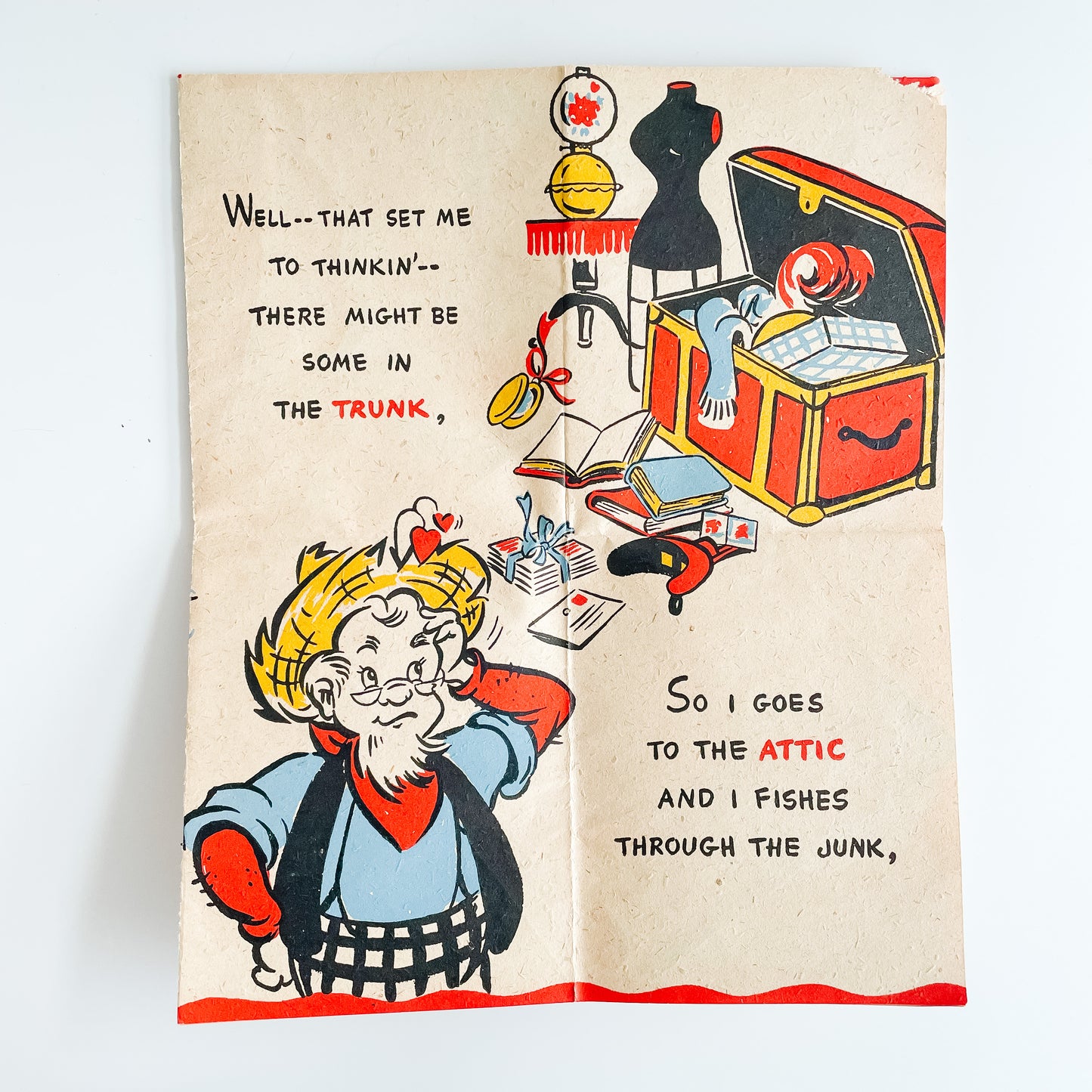 Valentine's Day Card - Coutts Canada Rufftex Fold-Out Valentine (early 1940s)