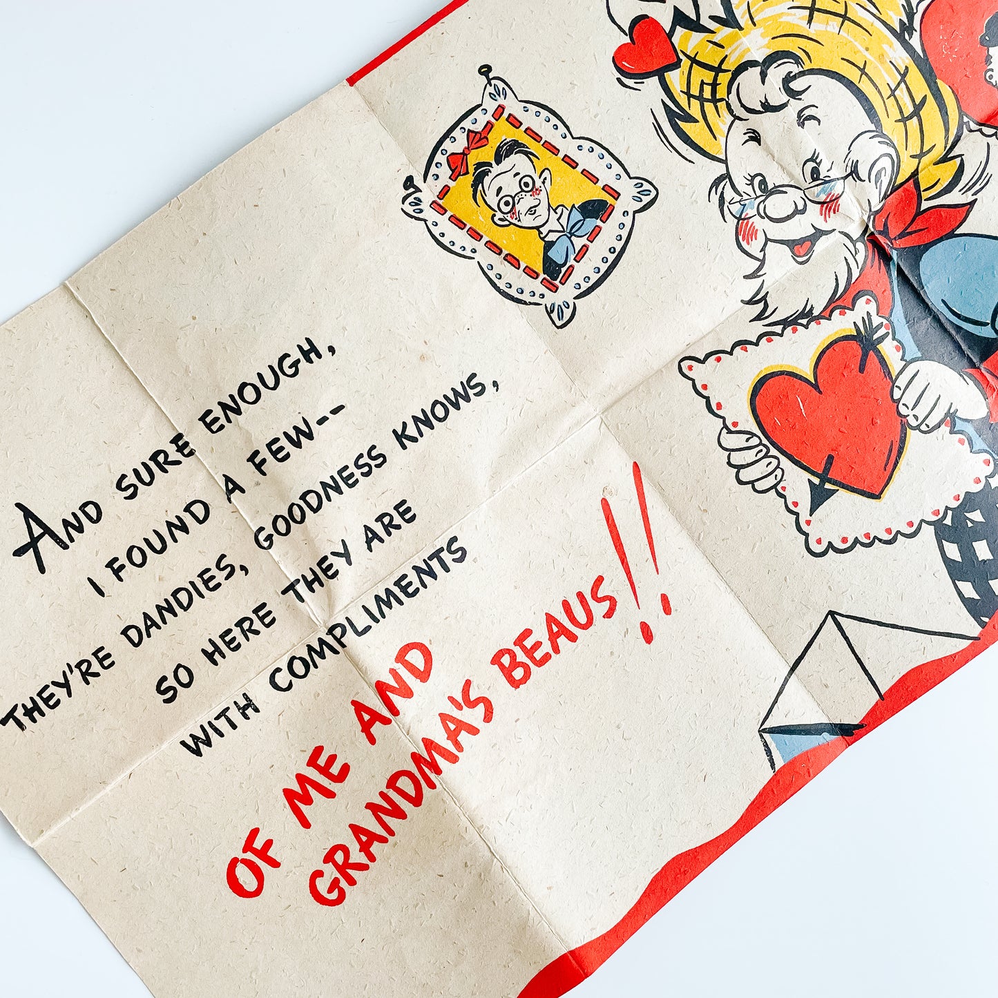 Valentine's Day Card - Coutts Canada Rufftex Fold-Out Valentine (early 1940s)