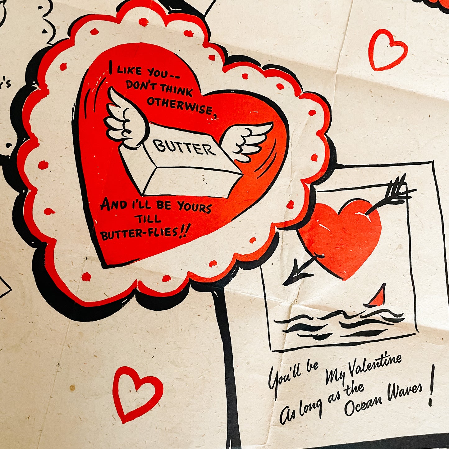 Valentine's Day Card - Coutts Canada Rufftex Fold-Out Valentine (early 1940s)