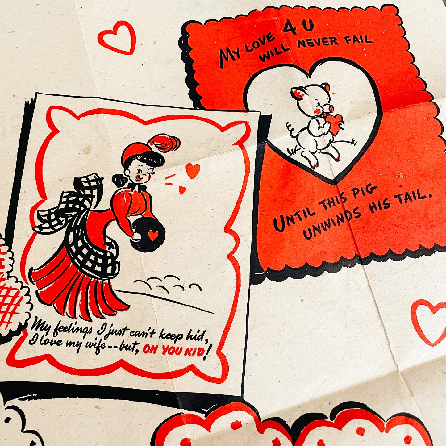 Valentine's Day Card - Coutts Canada Rufftex Fold-Out Valentine (early 1940s)