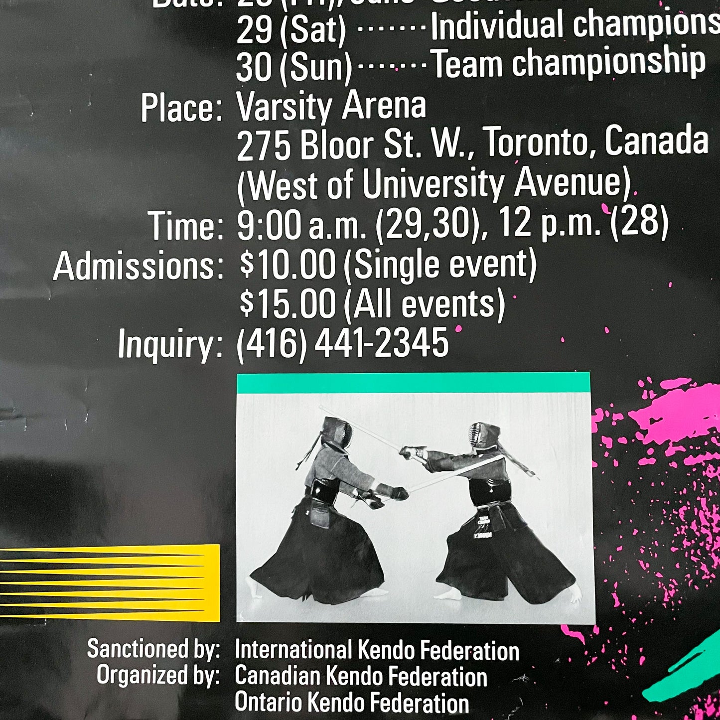 Vintage Poster - 8th World Kendo Championships Toronto 1991 Promo Poster