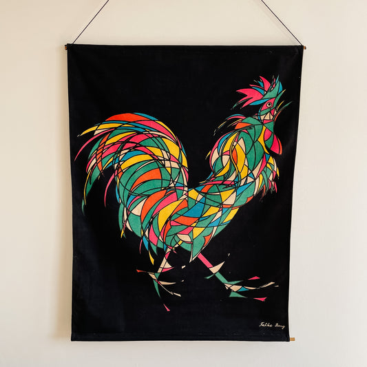 MCM Falke Bang Pop Art Rooster Fabric Wall Hanging