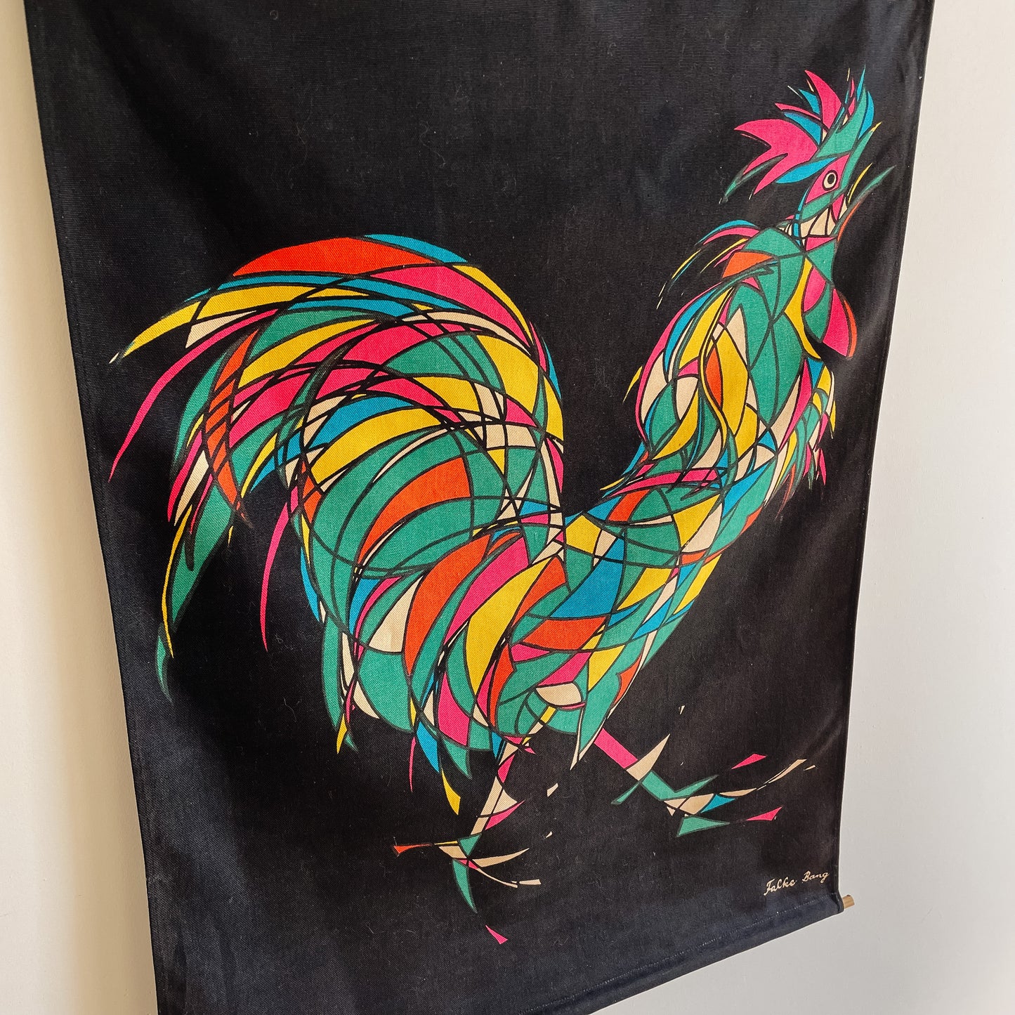 MCM Falke Bang Pop Art Rooster Fabric Wall Hanging