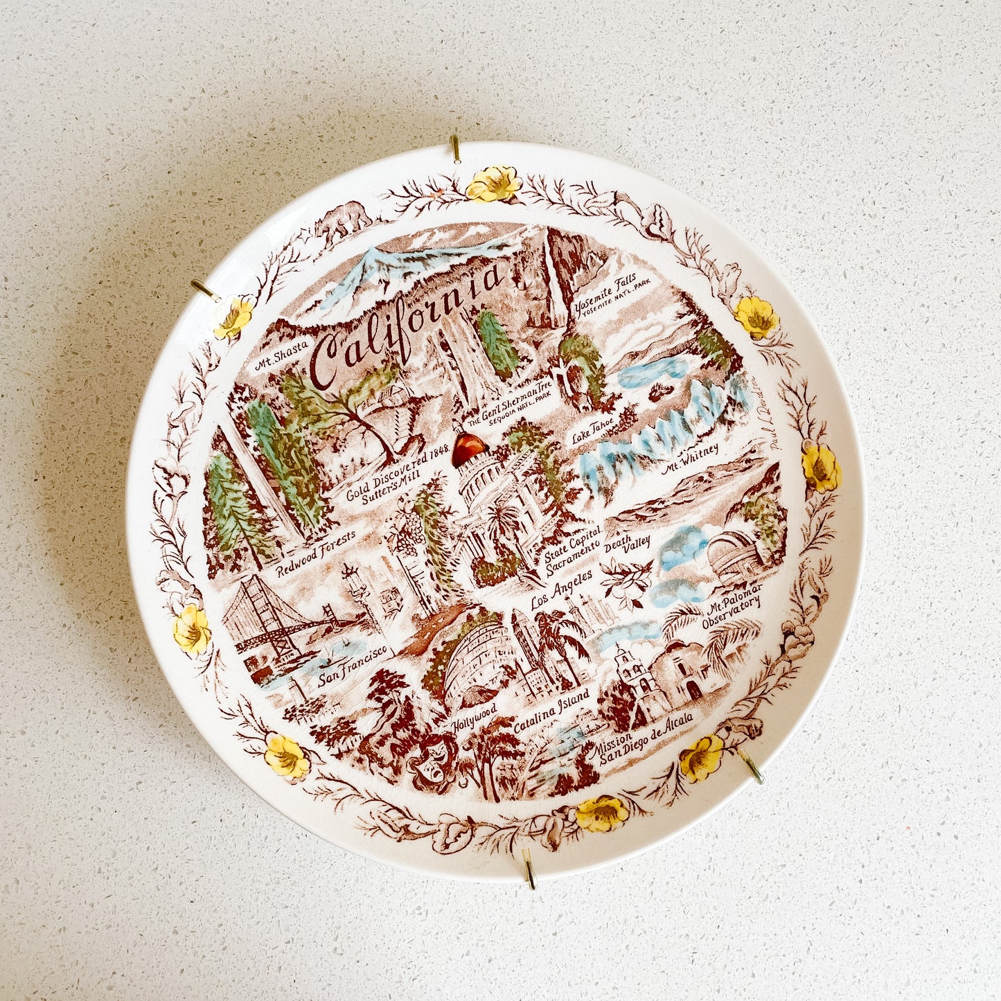 California Tourism Ceramic Plate by Vernon Kilns