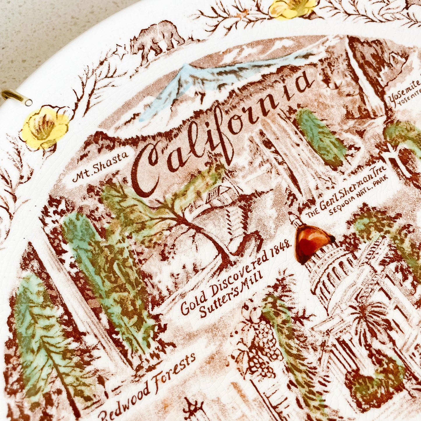 California Tourism Ceramic Plate by Vernon Kilns