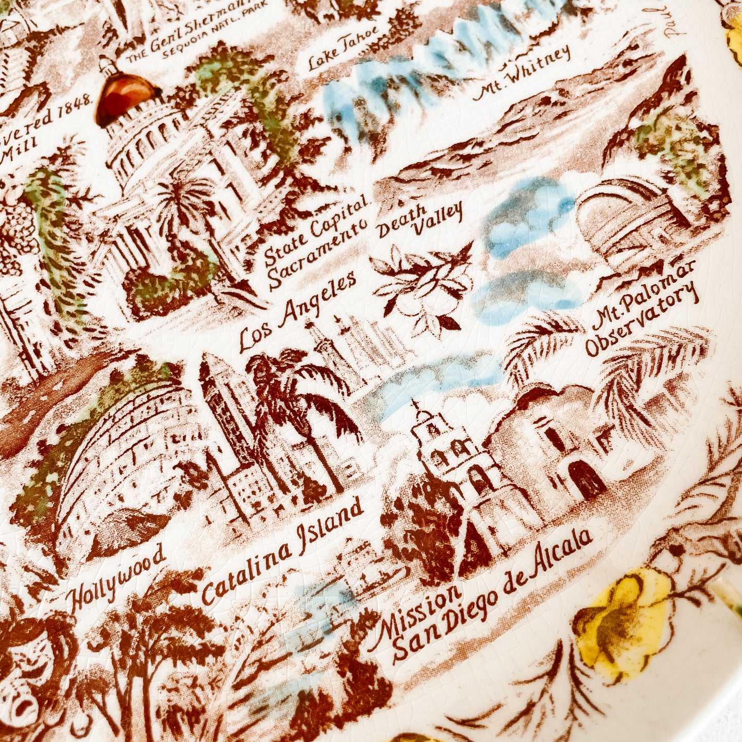 California Tourism Ceramic Plate by Vernon Kilns