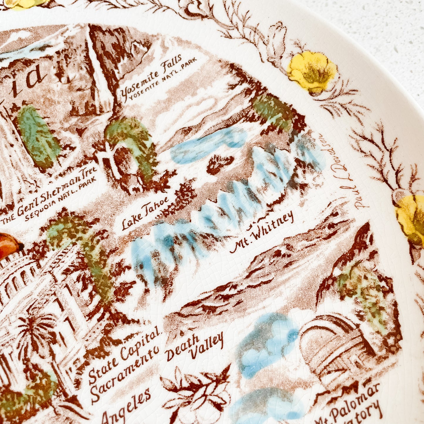 California Tourism Ceramic Plate by Vernon Kilns