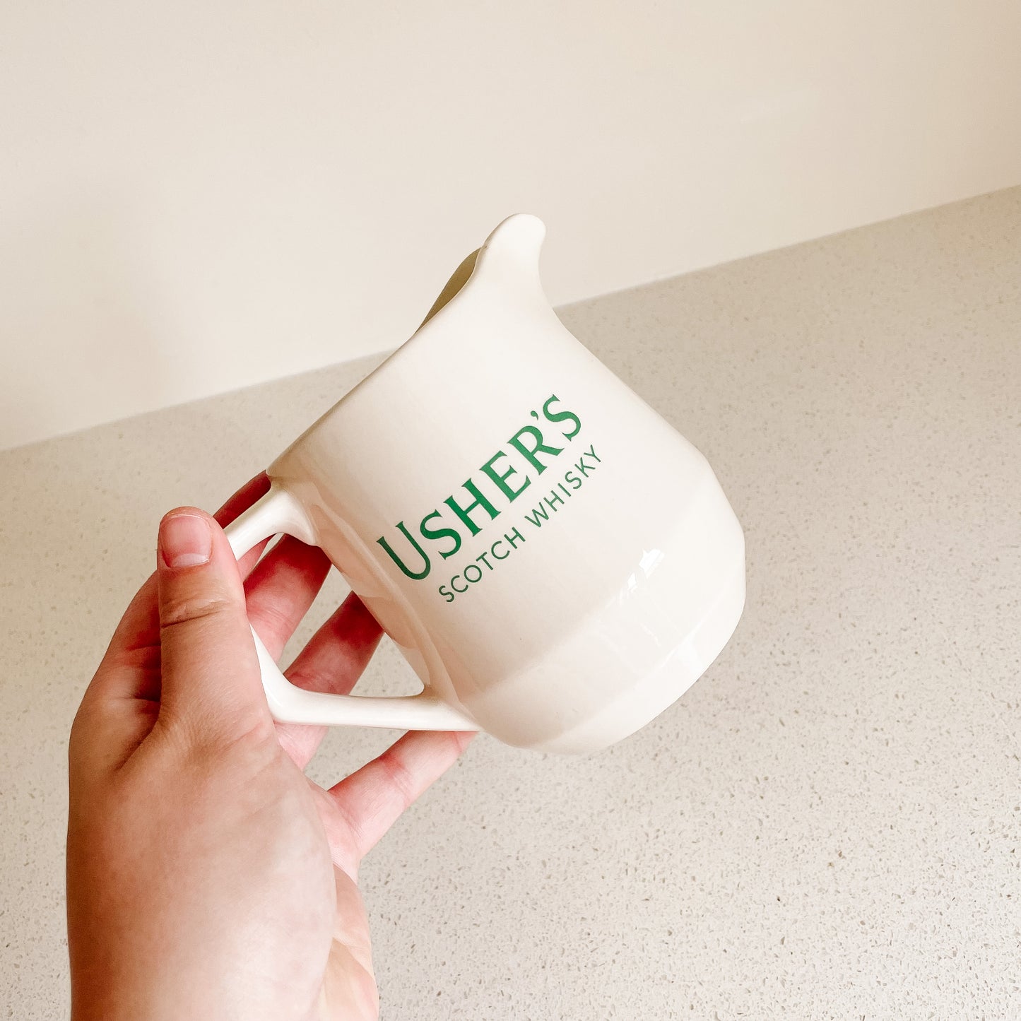 Vintage Usher’s Scotch Whisky Ceramic Pitcher