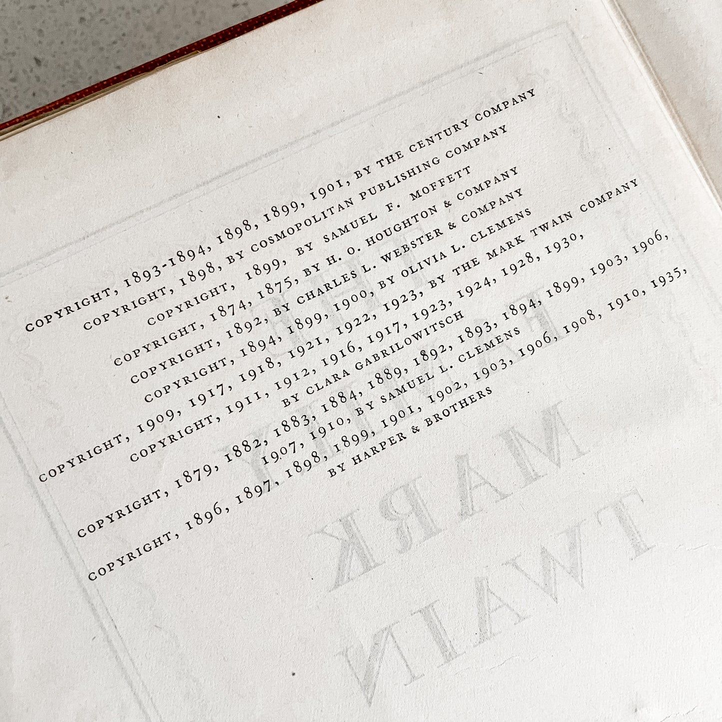 The Family Mark Twain Cloth-Bound Hardcover Book (1935)