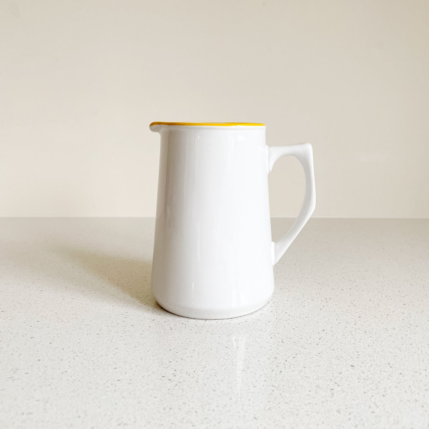 Ceramic Martin Beck Milk Pitcher with Yellow Trim