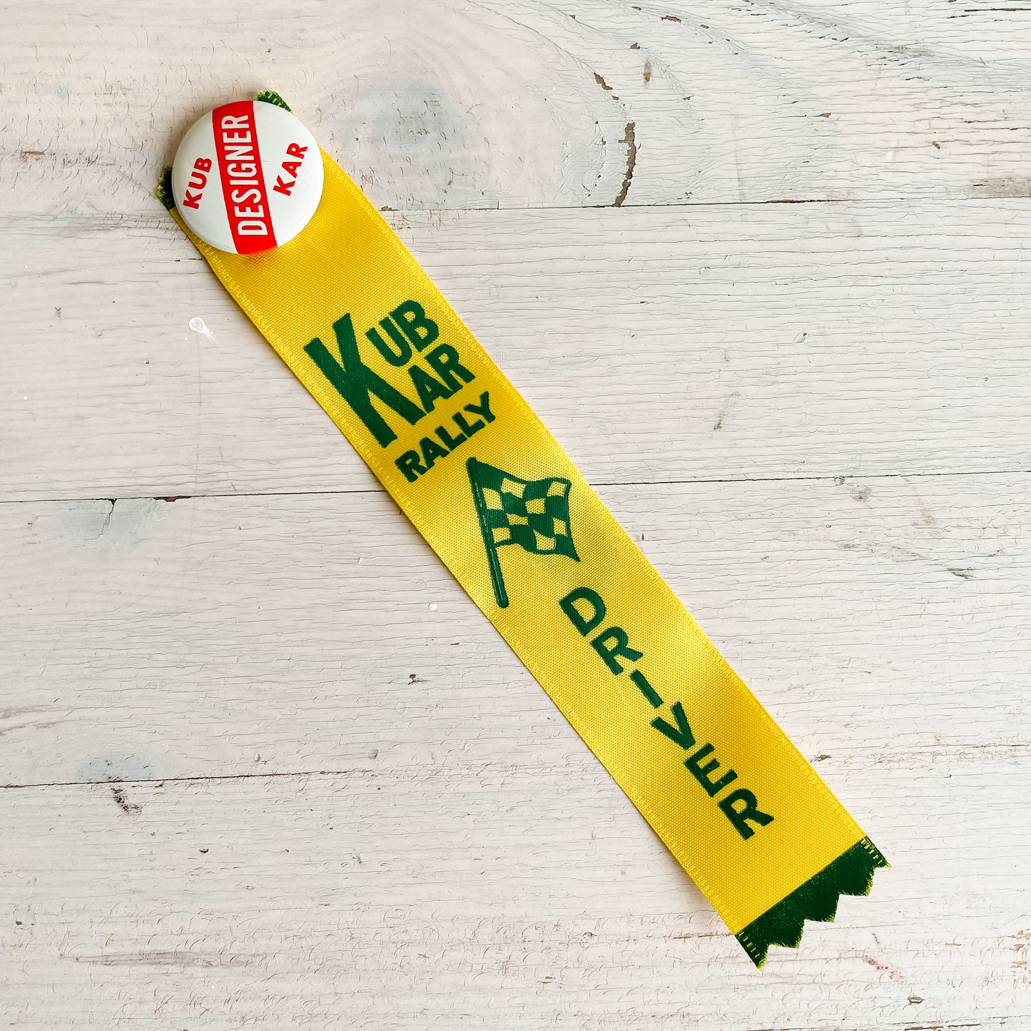 Vintage Participant Ribbon - Boy Scouts Kub Kar Rally Driver Ribbon and Pin