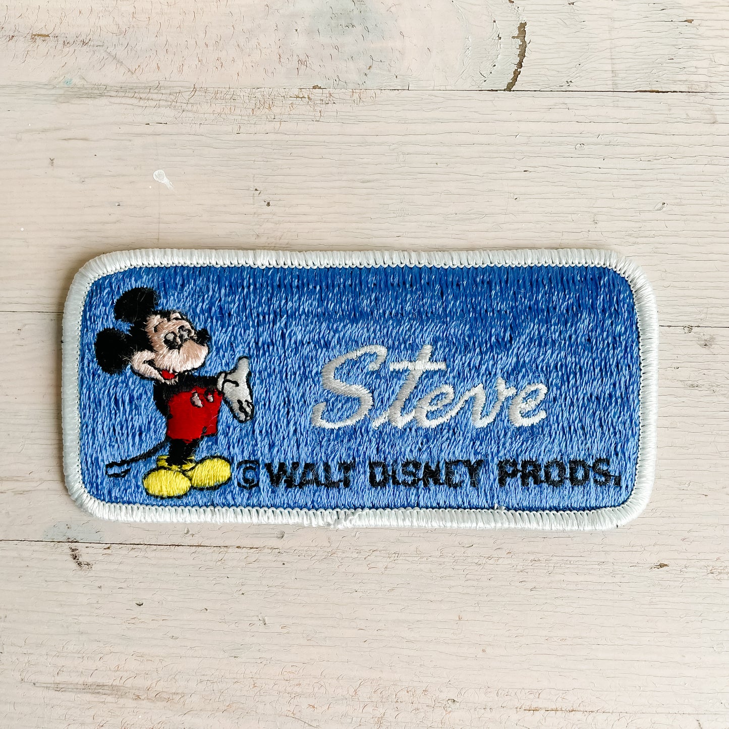 Vintage Embroidered Patch - 1980s Walt Disney World "Steve" Name Patch