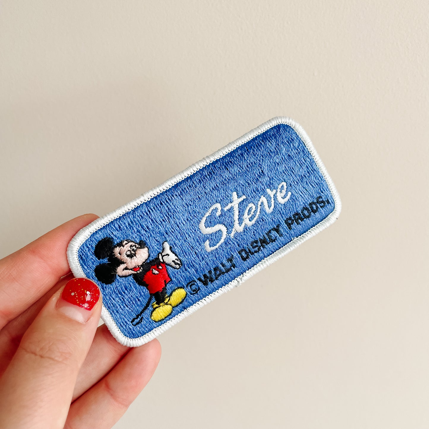 Vintage Embroidered Patch - 1980s Walt Disney World "Steve" Name Patch