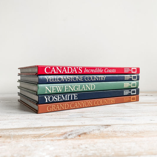1990s National Geographic Travel Books with Pictures and Essays