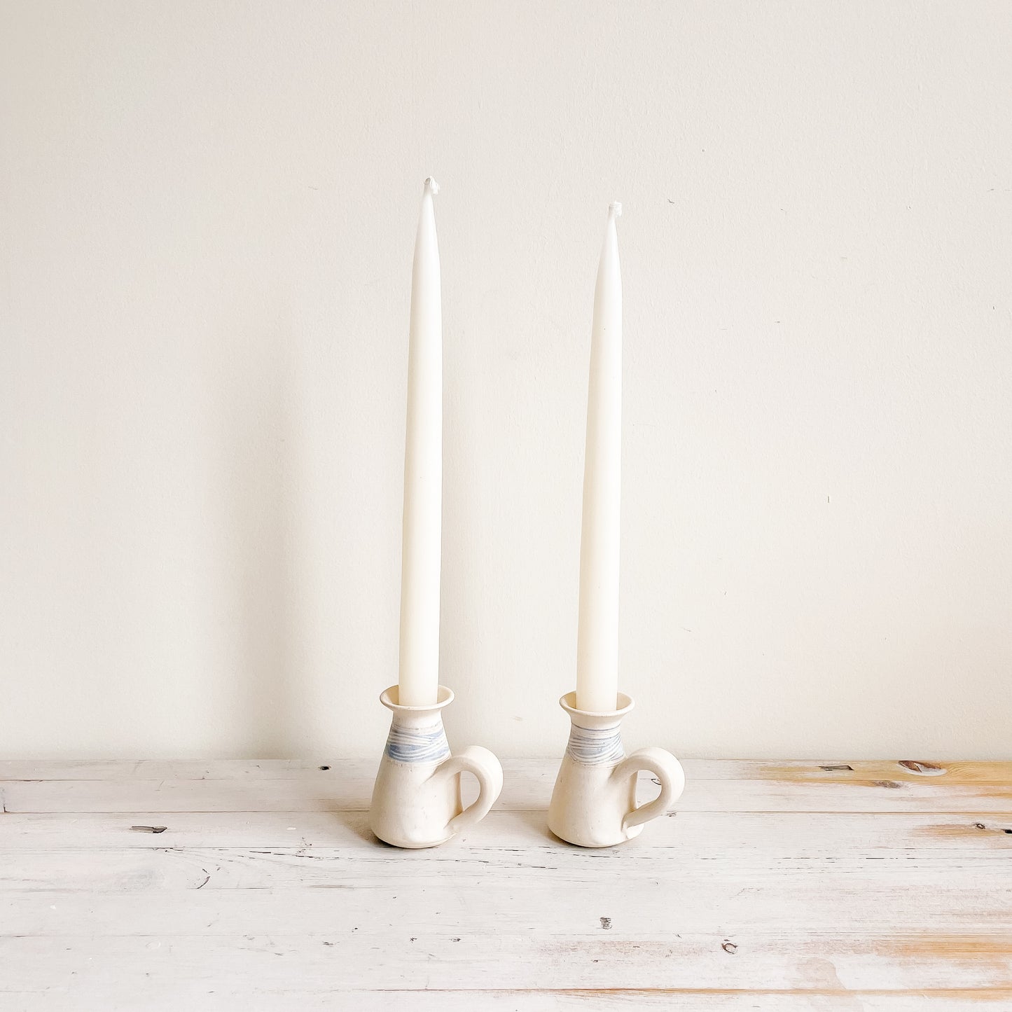 Handmade Ceramic Taper Candle Holders (set of 2)