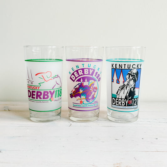 Kentucky Derby 1990s Commemorative Mint Julep Glasses (set of 3)
