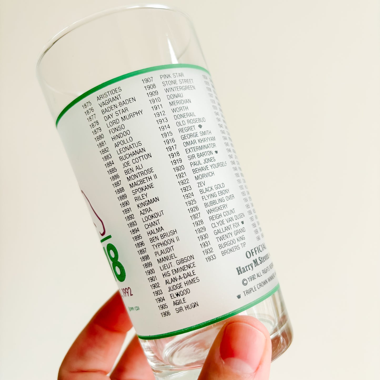 Kentucky Derby 1990s Commemorative Mint Julep Glasses (set of 3)