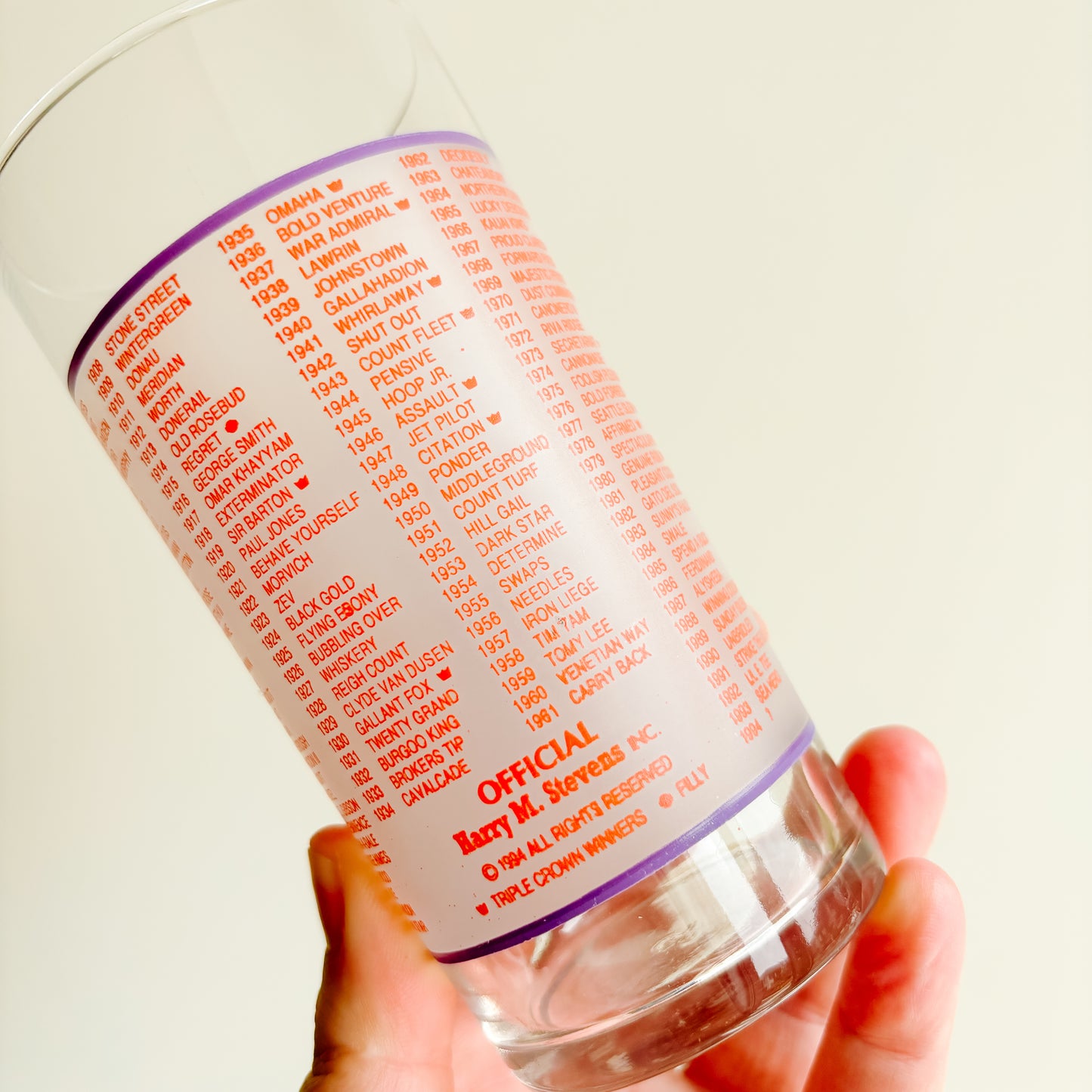 Kentucky Derby 1990s Commemorative Mint Julep Glasses (set of 3)