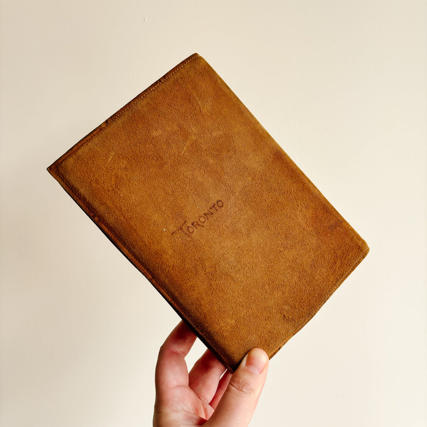 Vintage Book with Handmade Embossed Suede Cover