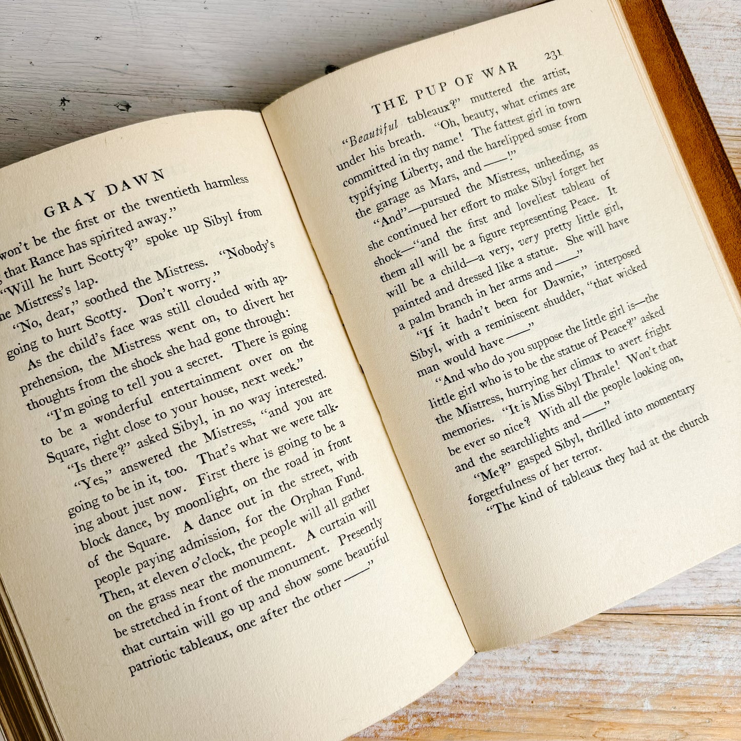 Vintage Book with Handmade Embossed Suede Cover
