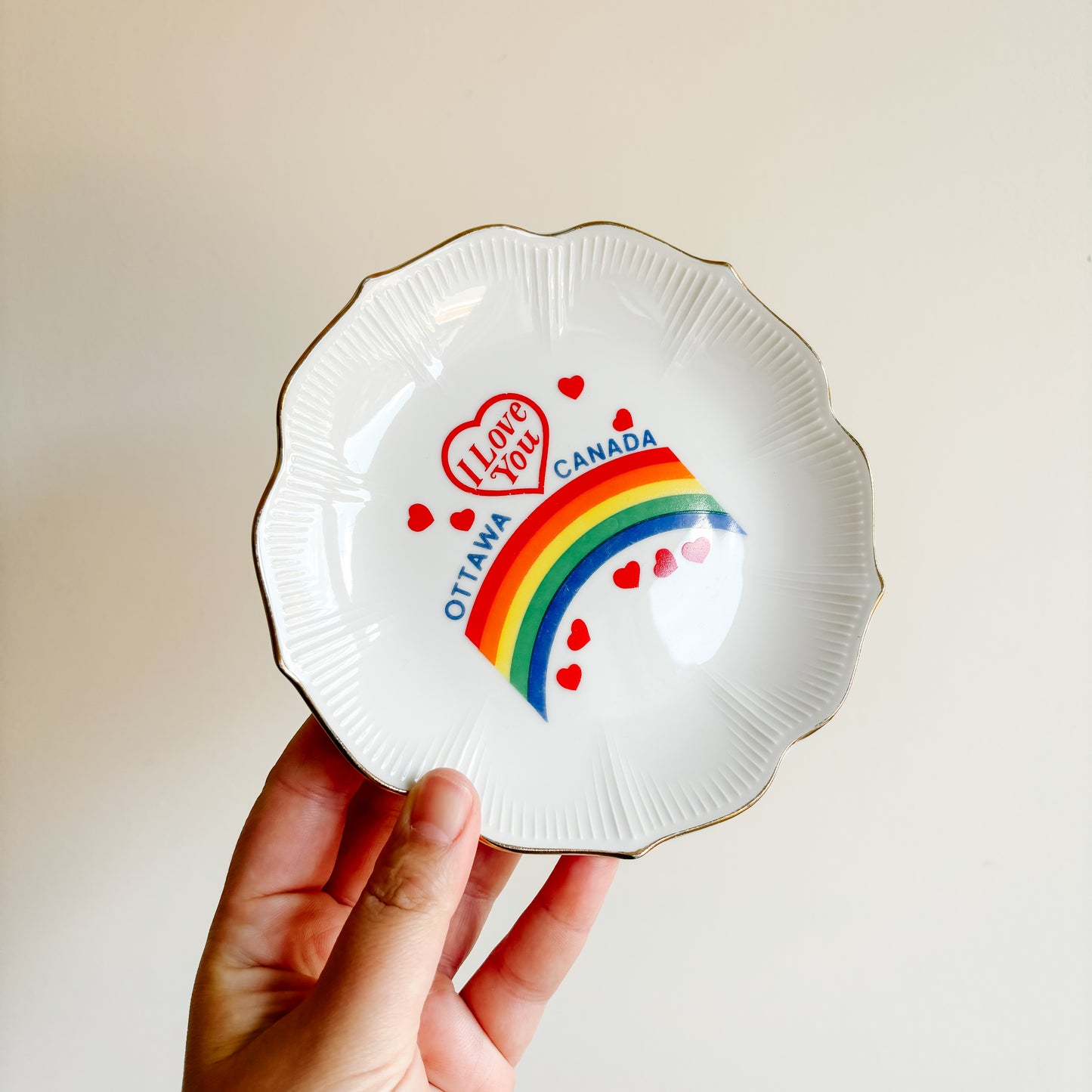 I Love You Ottawa Canada Rainbow Plate