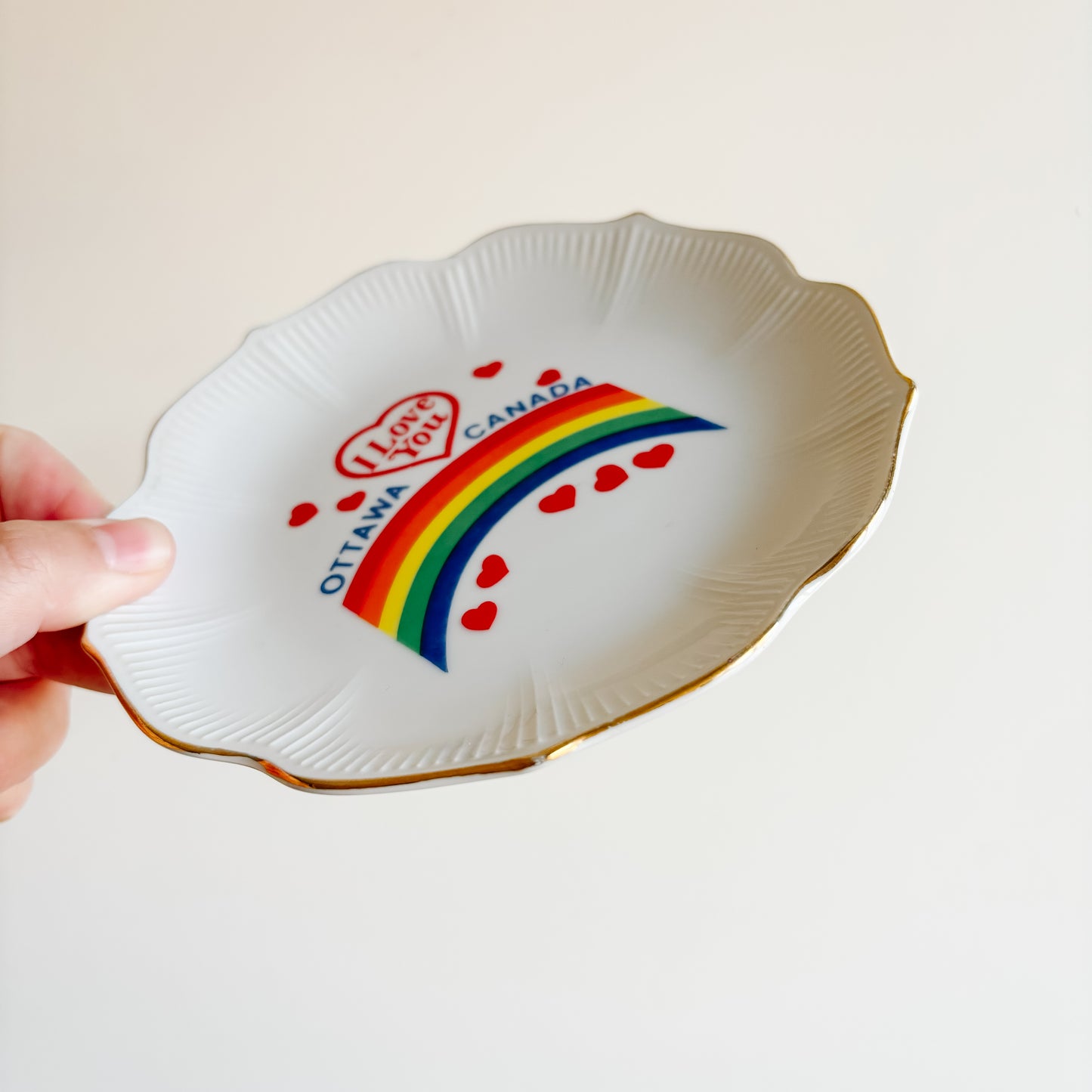 I Love You Ottawa Canada Rainbow Plate