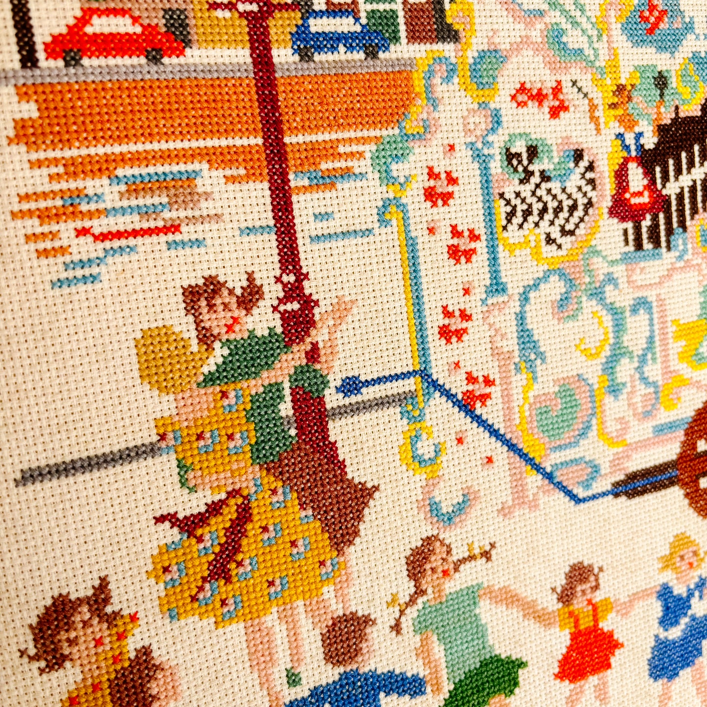 XL Cross Stitch Art - 1960s Amsterdam Street Organ Holland Netherlands