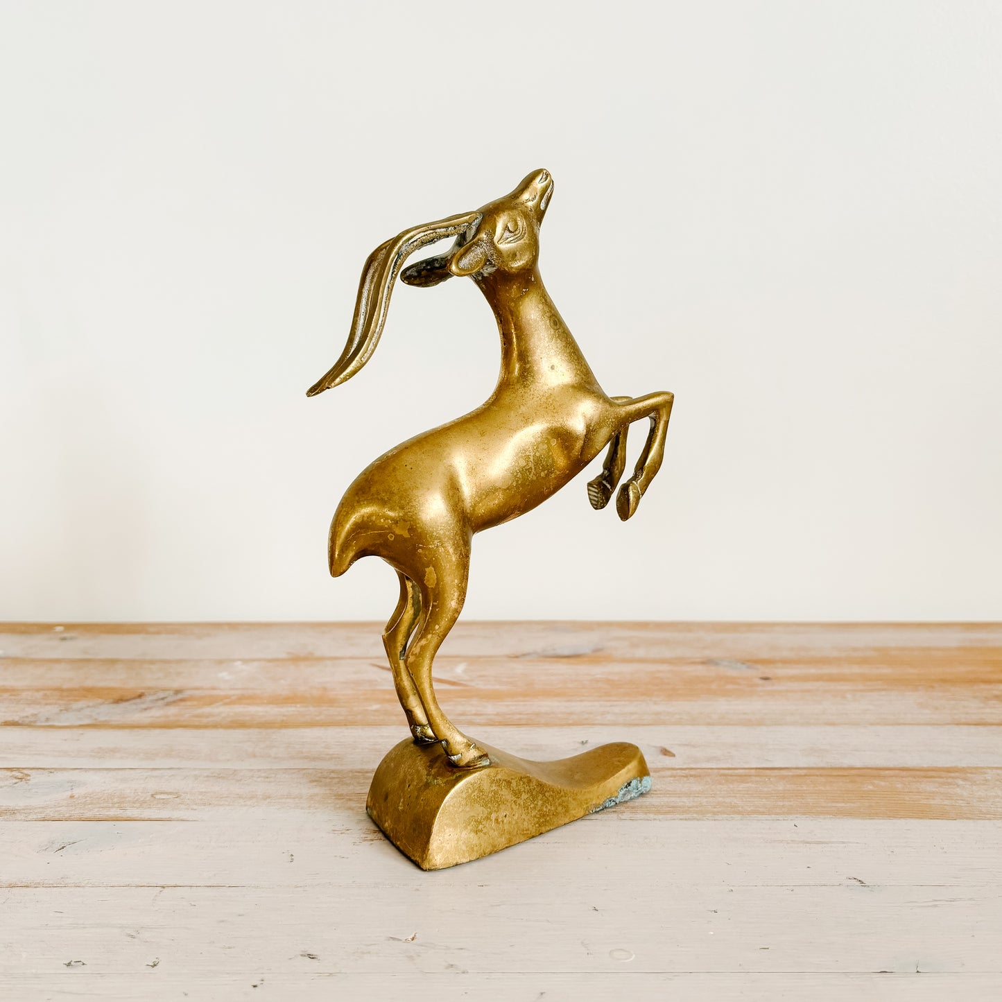 Vintage Leaping Brass Antelopes (set of 2)