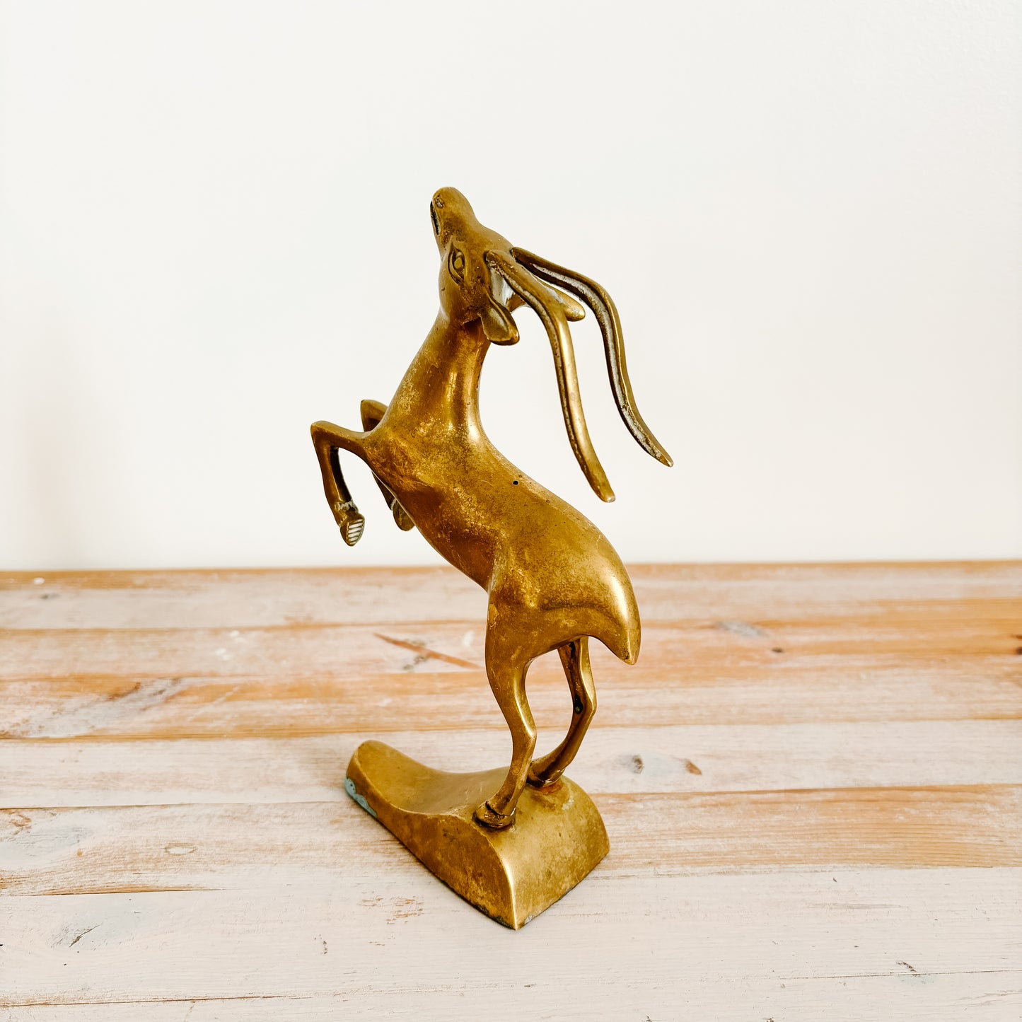 Vintage Leaping Brass Antelopes (set of 2)