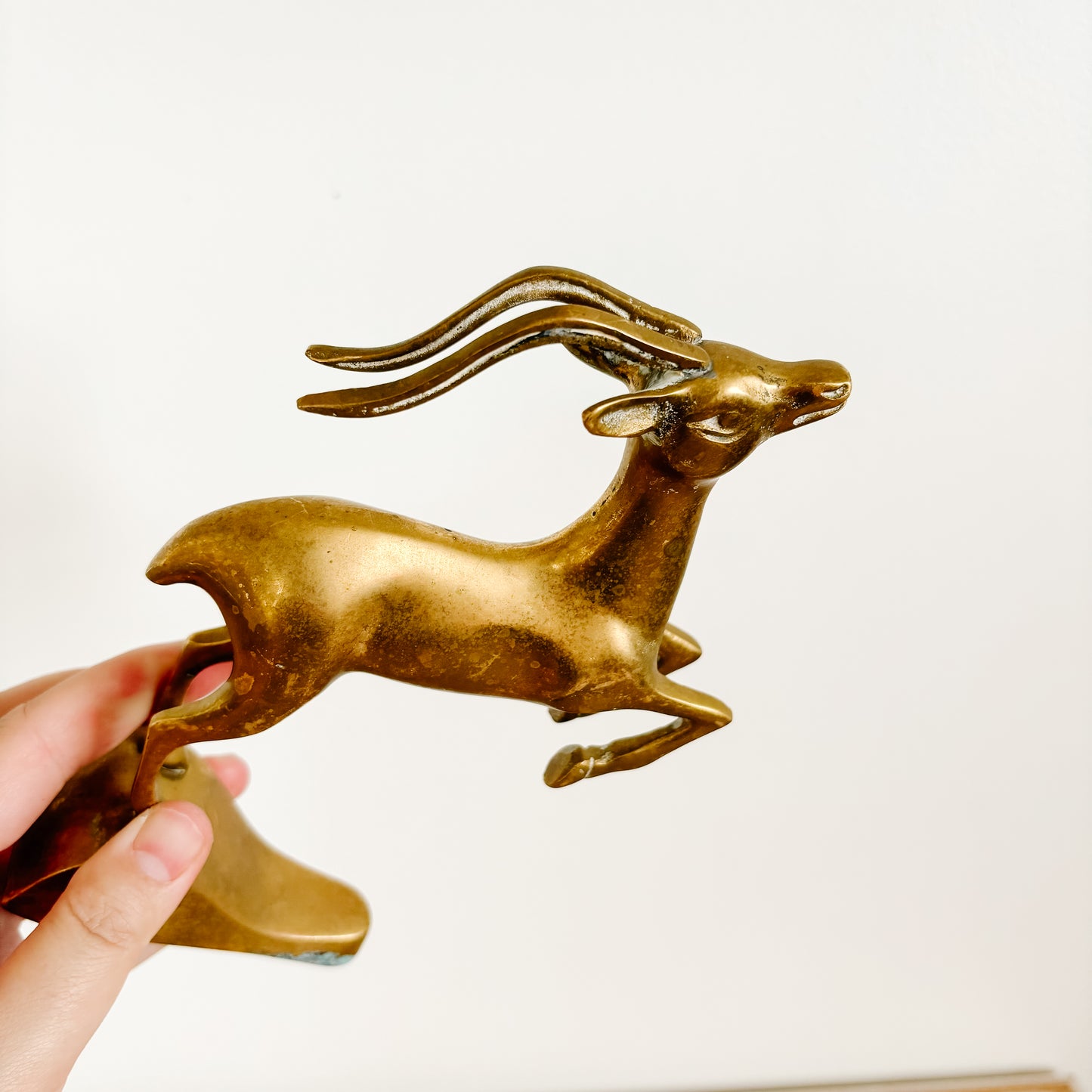 Vintage Leaping Brass Antelopes (set of 2)