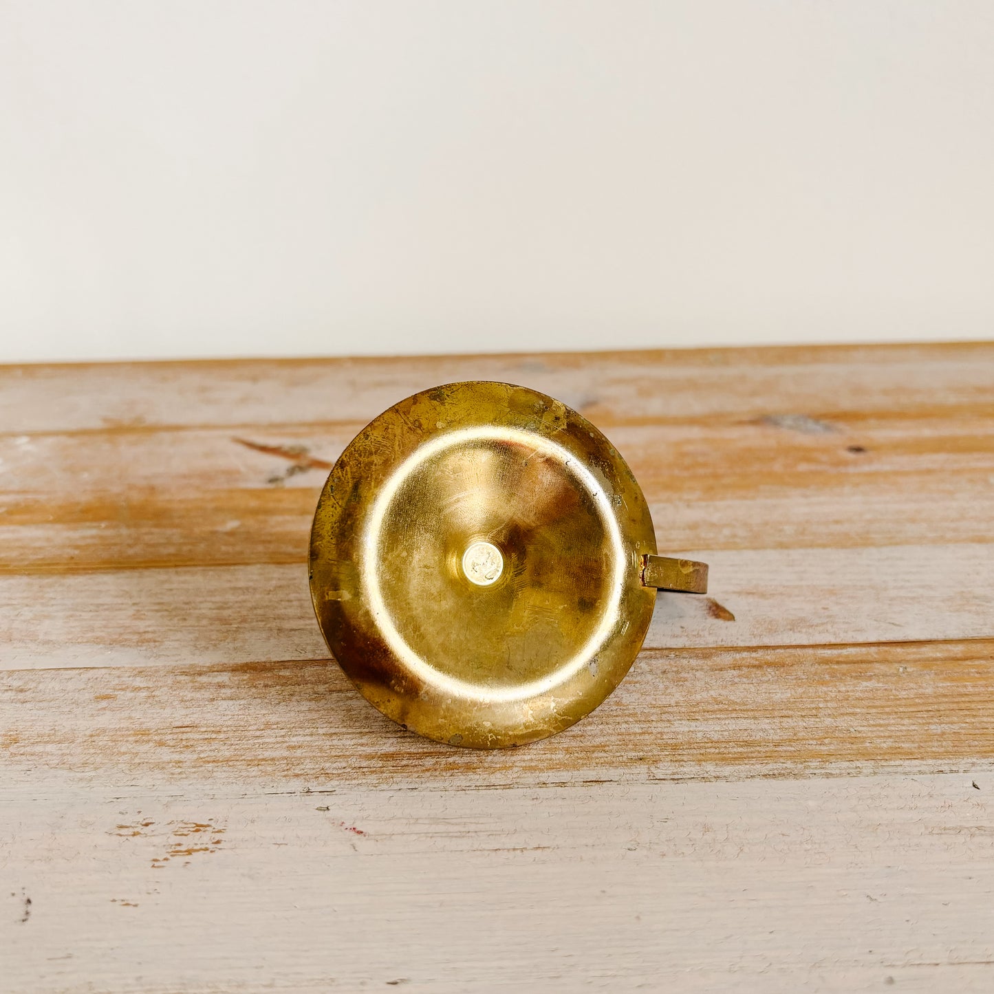 Small Metal Taper Candle Holder with Finger Loop