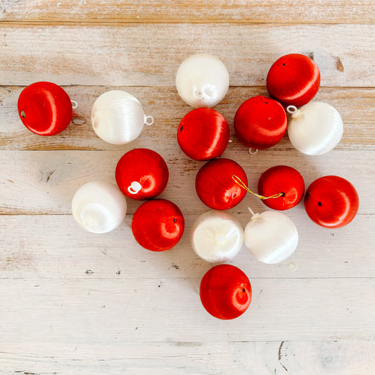 Vintage Mini Thread Christmas Tree Ornaments (set of 16)