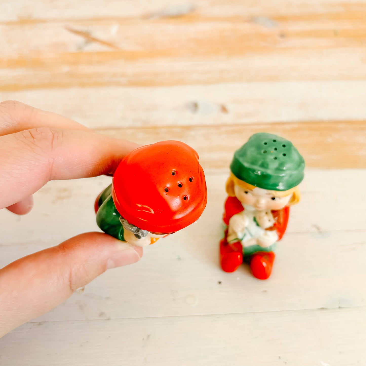Salt & Pepper Shakers - Avon Santa's Elves (1984)