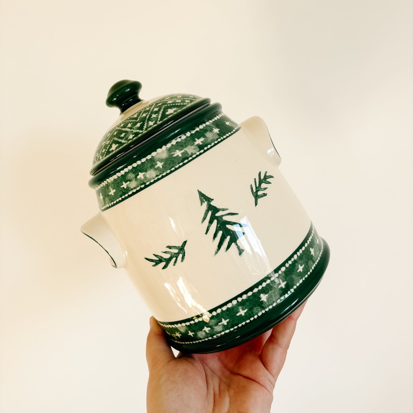Dansk Nordic Knits Christmas Tree Ceramic Cookie Jar