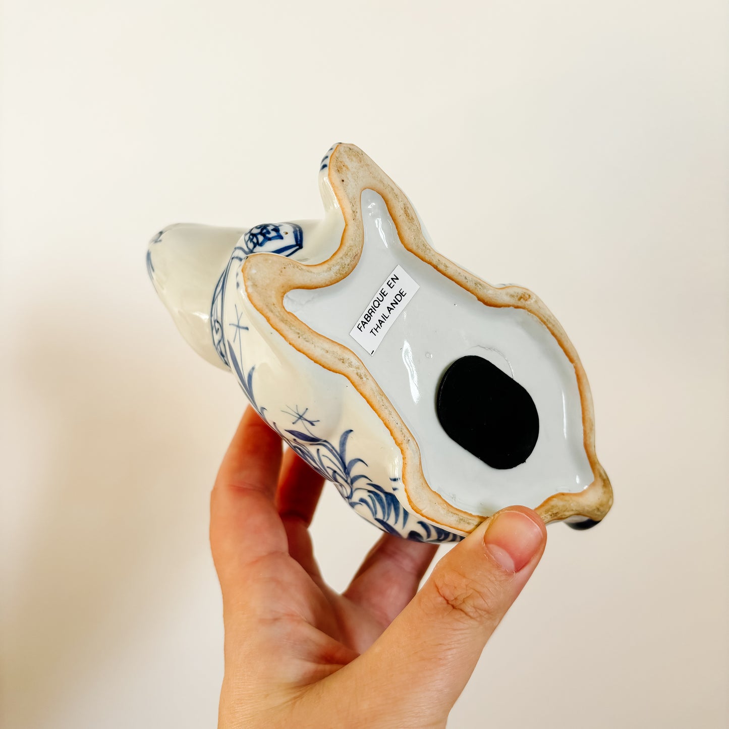 Blue and White Ceramic Bunny Piggy Bank