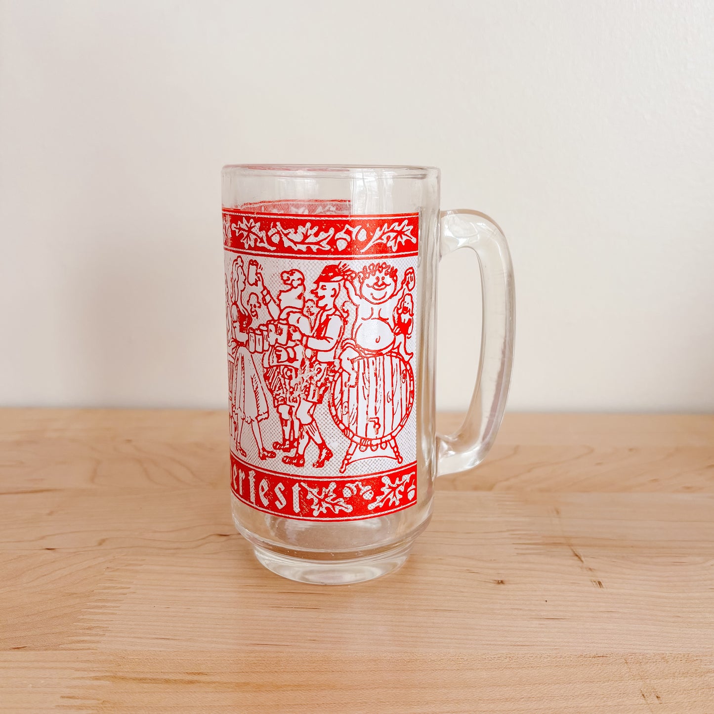 Beer Stein - Red Oktoberfest by Dominion Glass