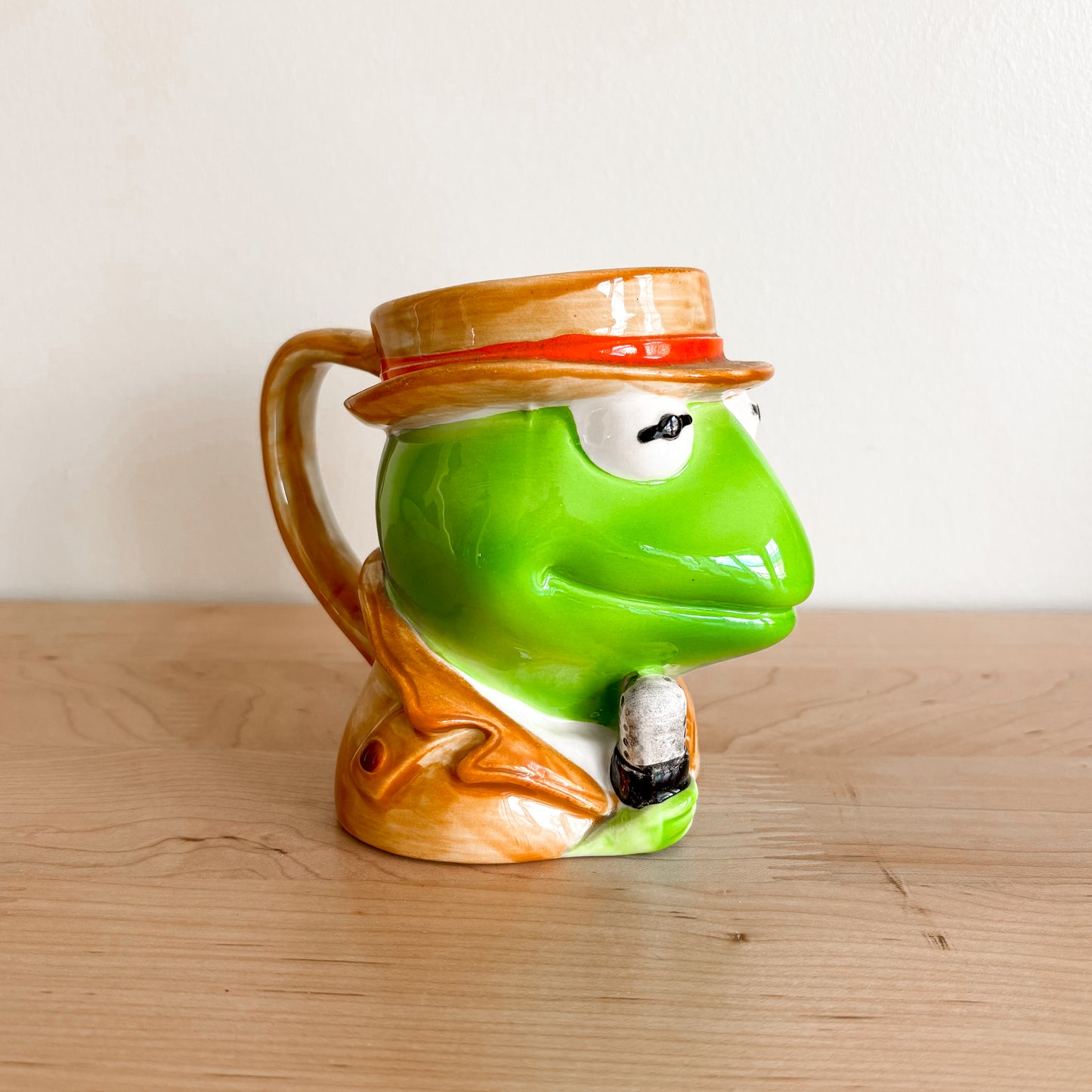 Vintage Kermit the Frog Reporter Ceramic Mug - Made in Japan