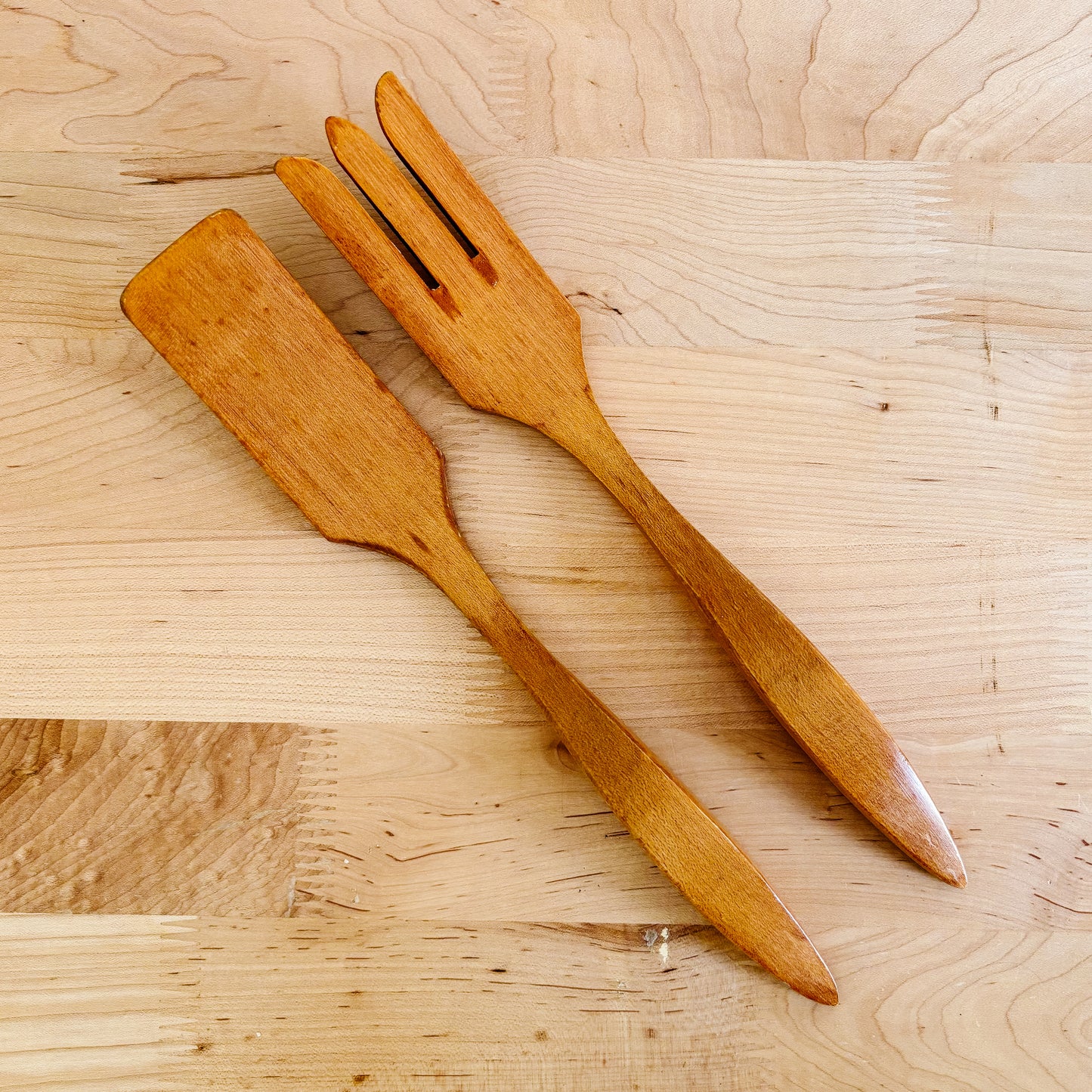 Vintage Baribocraft Canadian Maple Salad Utensils