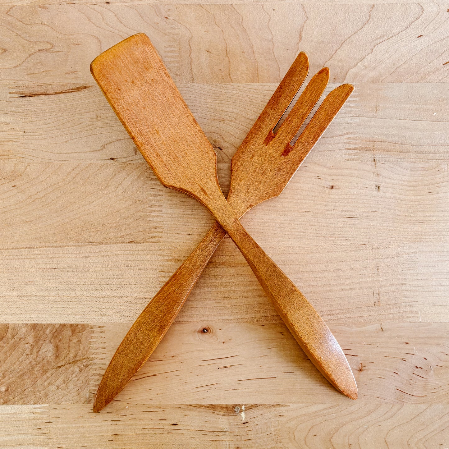 Vintage Baribocraft Canadian Maple Salad Utensils