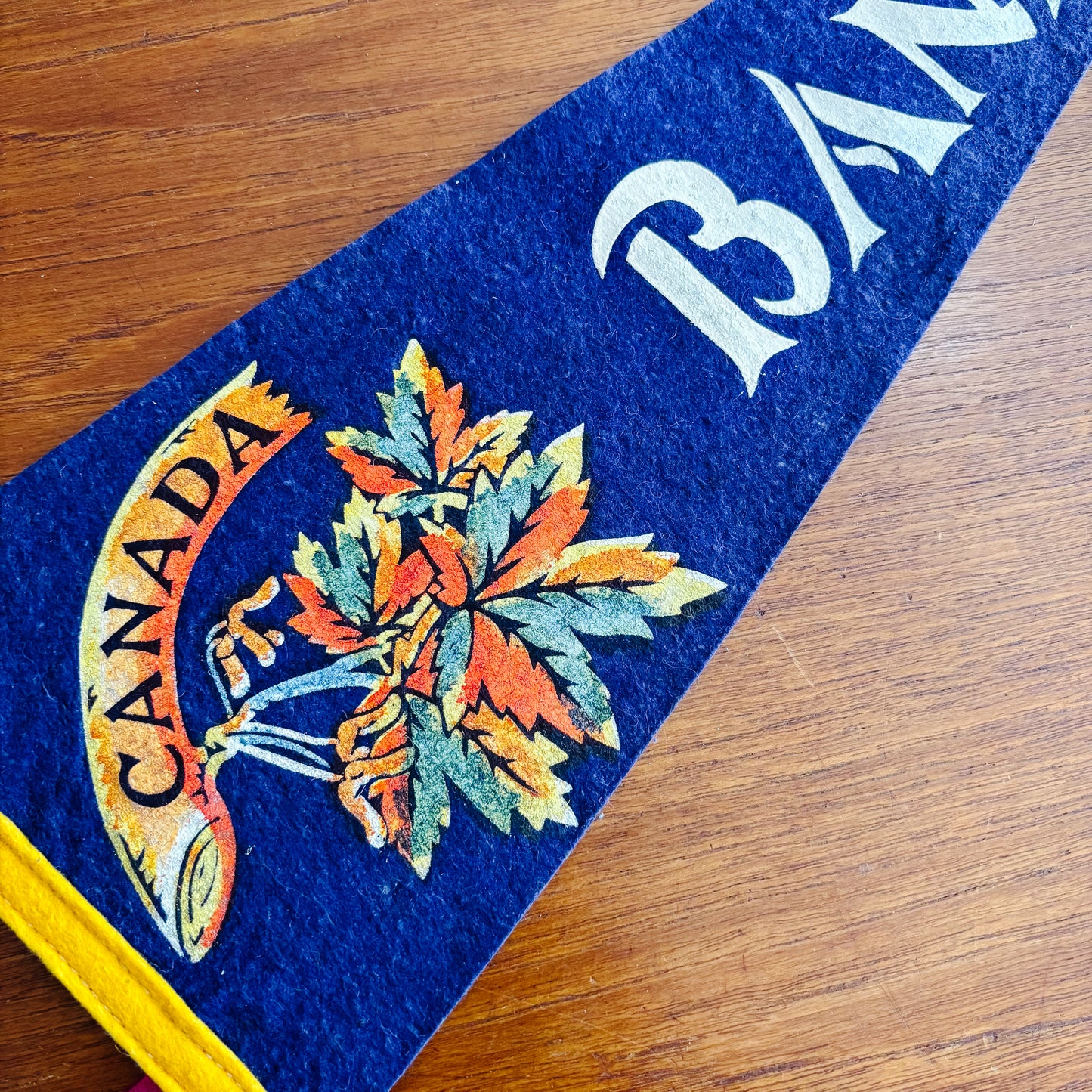 Banff Alberta Blue Felt Pennant