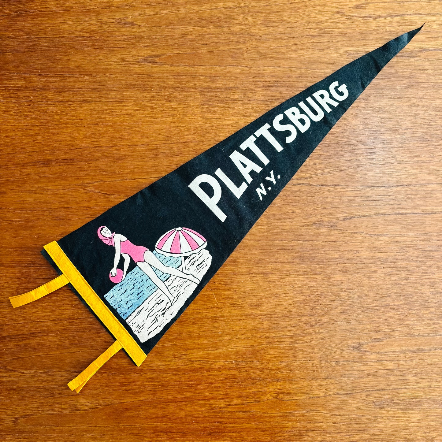 Plattsburgh New York Navy Felt Pennant