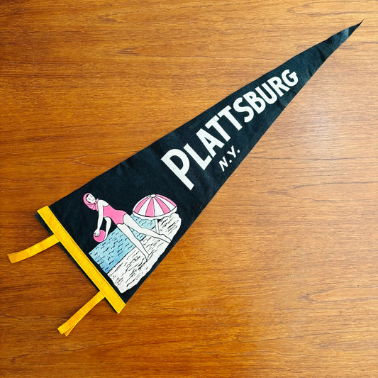 Plattsburgh New York Navy Felt Pennant