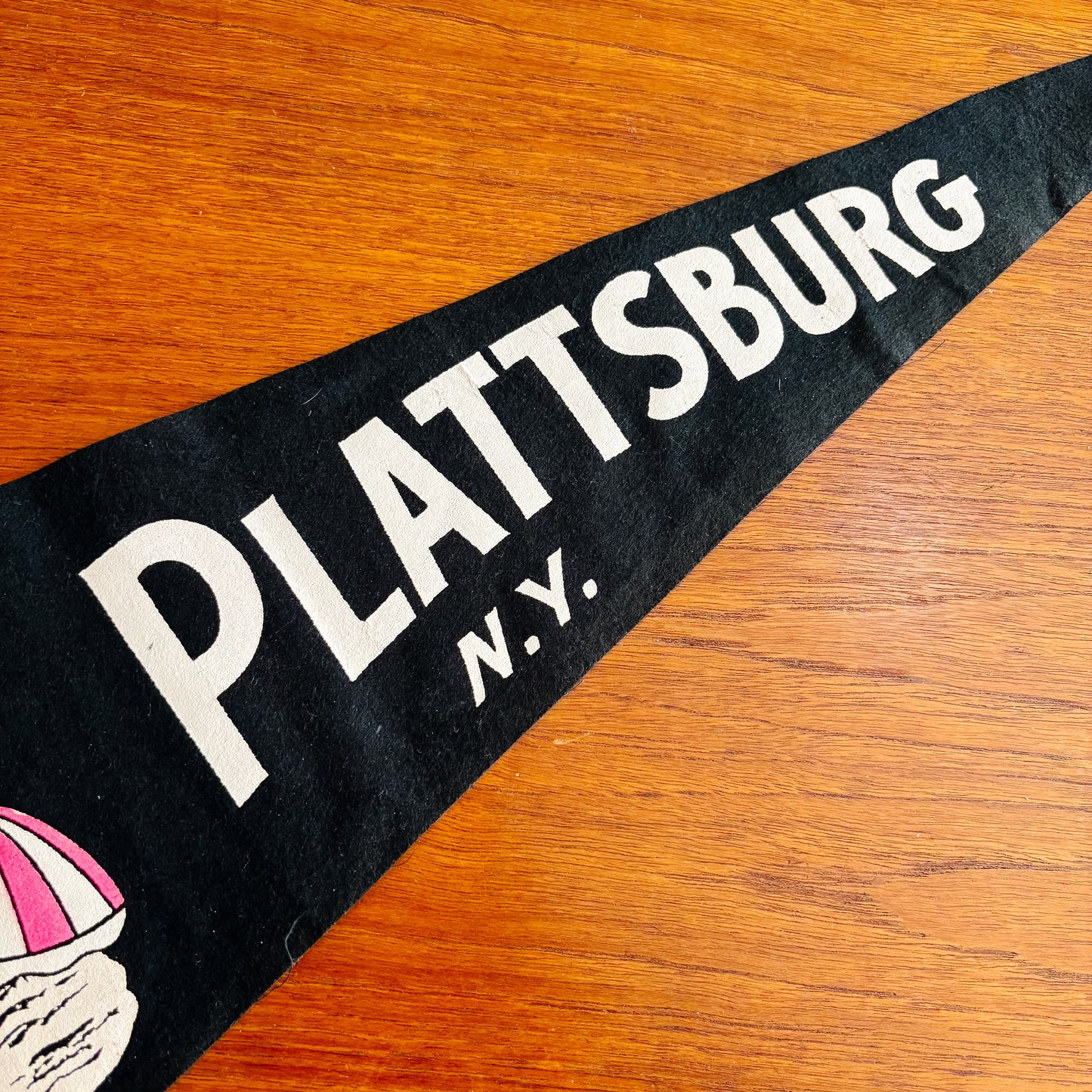Plattsburgh New York Navy Felt Pennant