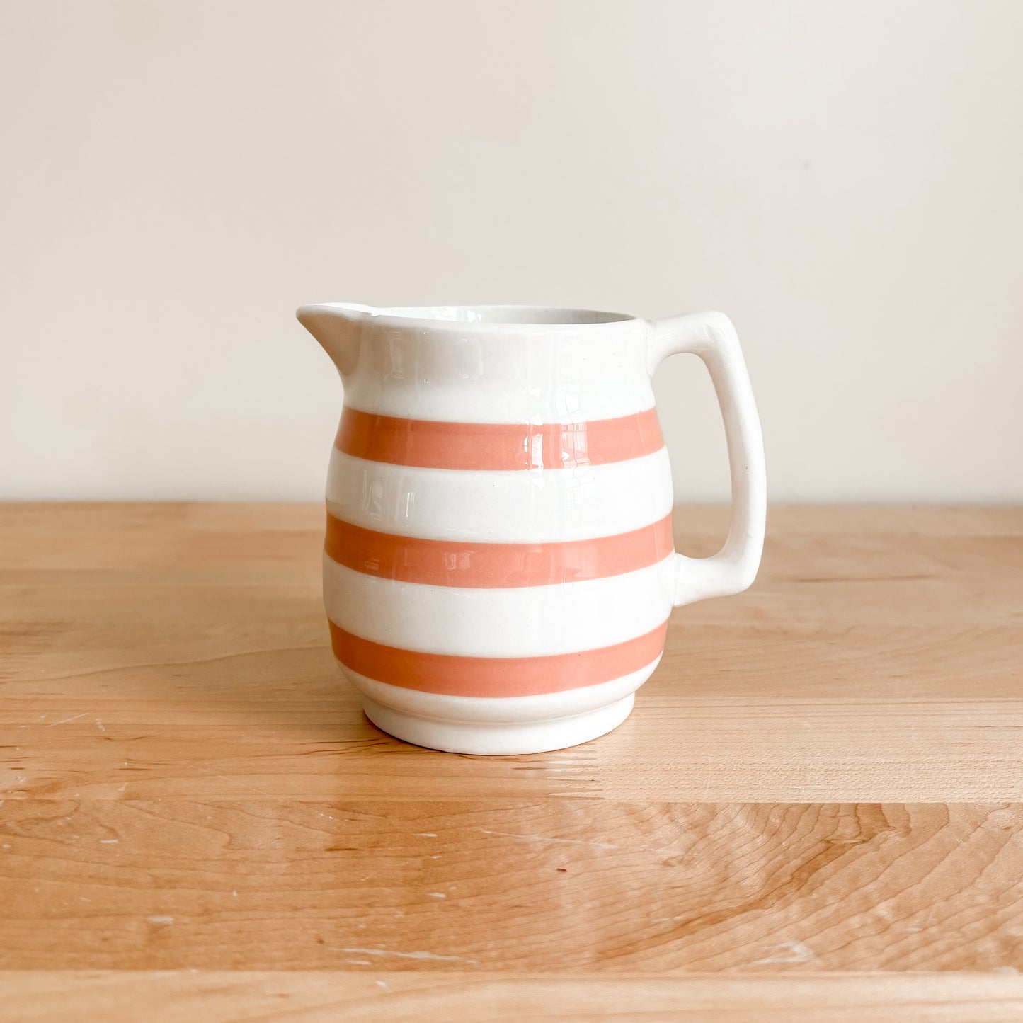 Carrigaline Pottery Ireland Pink Striped Creamer